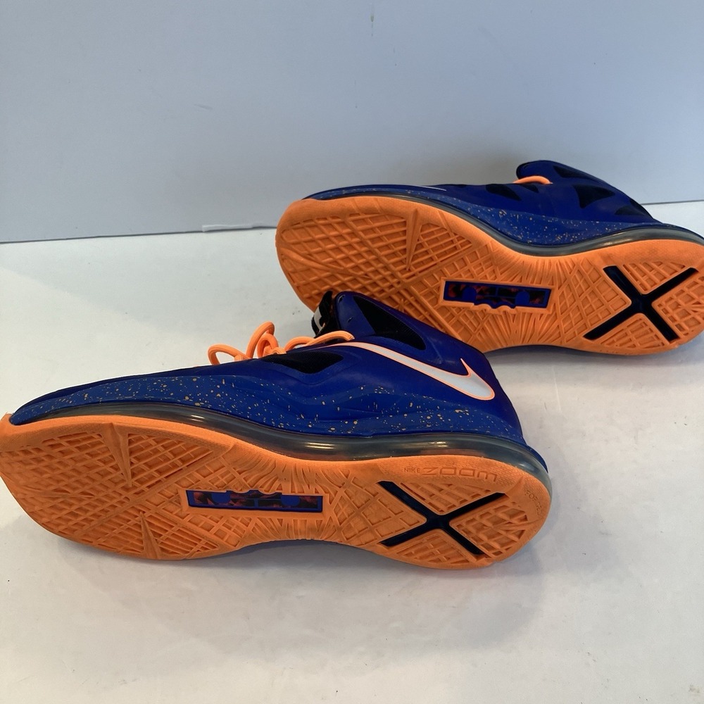 Nike‎ LeBron 10 GS Superhero Hyper Blue/Orange  Sneakers Women's 8, Men's 6.5 - Picture 4 of 6
